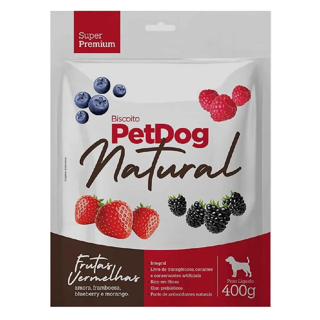Biscoito Pet Dog Natural para Cães Frutas Vermelhas 400g