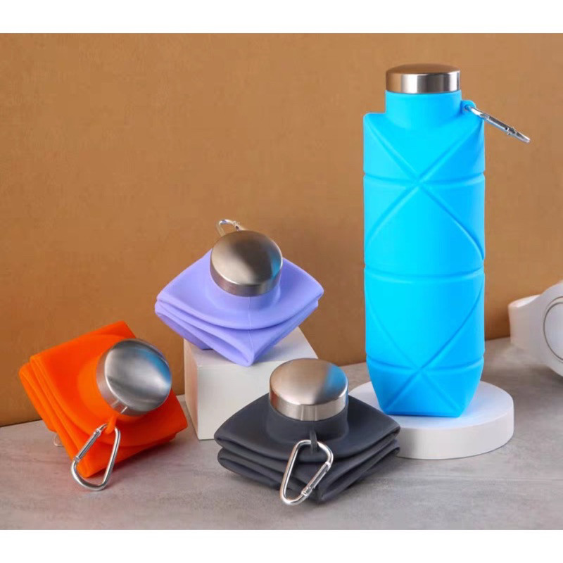 Garrafa de água dobrável de silicone de grau alimentício chaleira portátil esportes 700ML-envio imediato em Oferta na Shopee