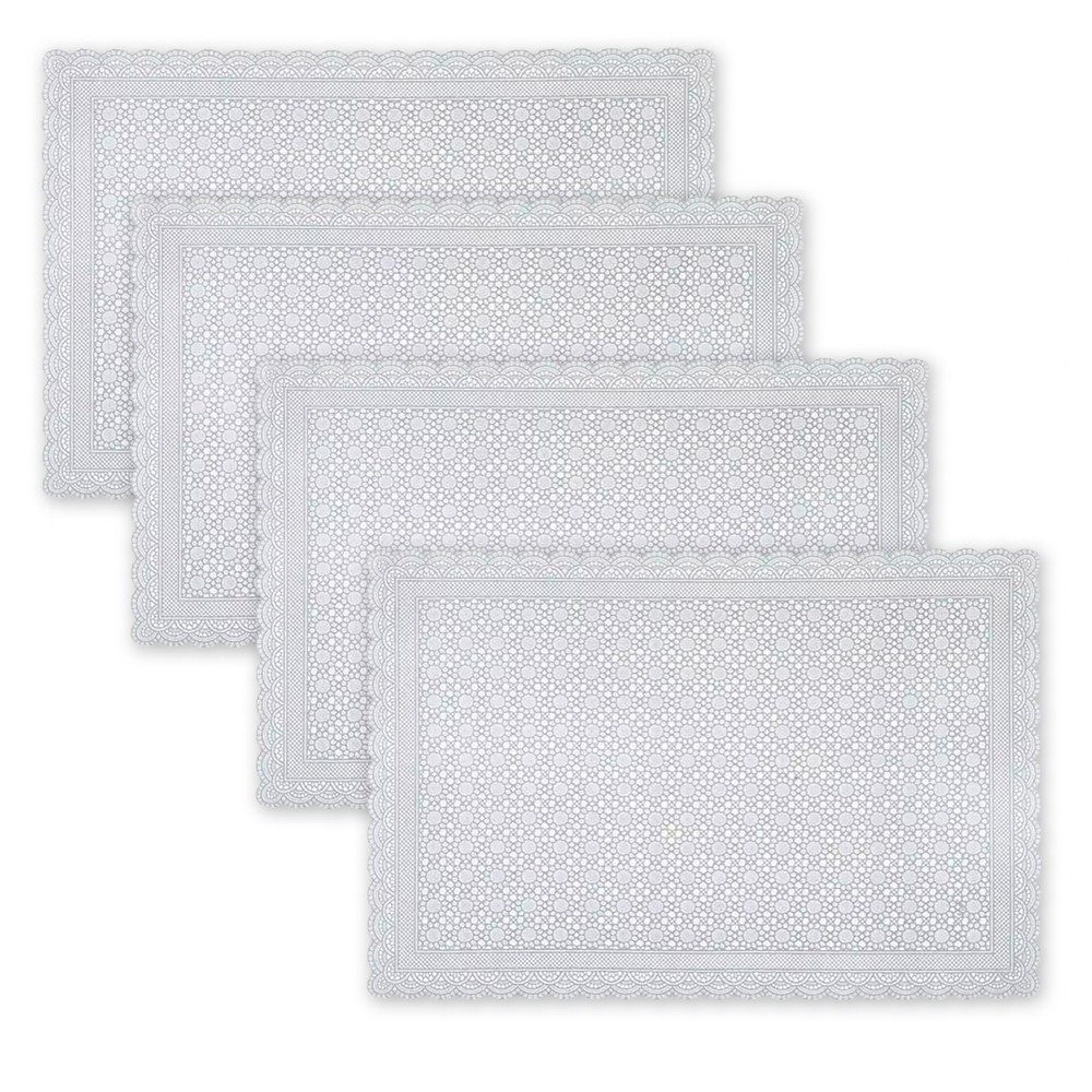 Toalha De Geladeira Pvc Rendado kit 04 Pçs Pequenas Flores