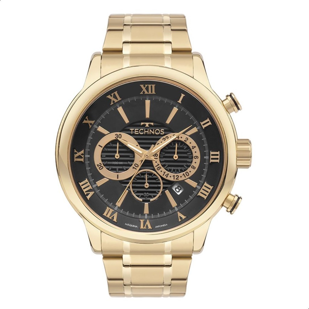 Relógio da Technos, Masculino, Homem, Pai, Dourado, Original, À Prova D'Água, JS25BBA/1P - Watches