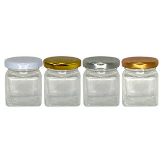 Mini Pote de Vidro Quadrado com Tampa Metal - 01 Unidade - Artlille - em Oferta na Shopee