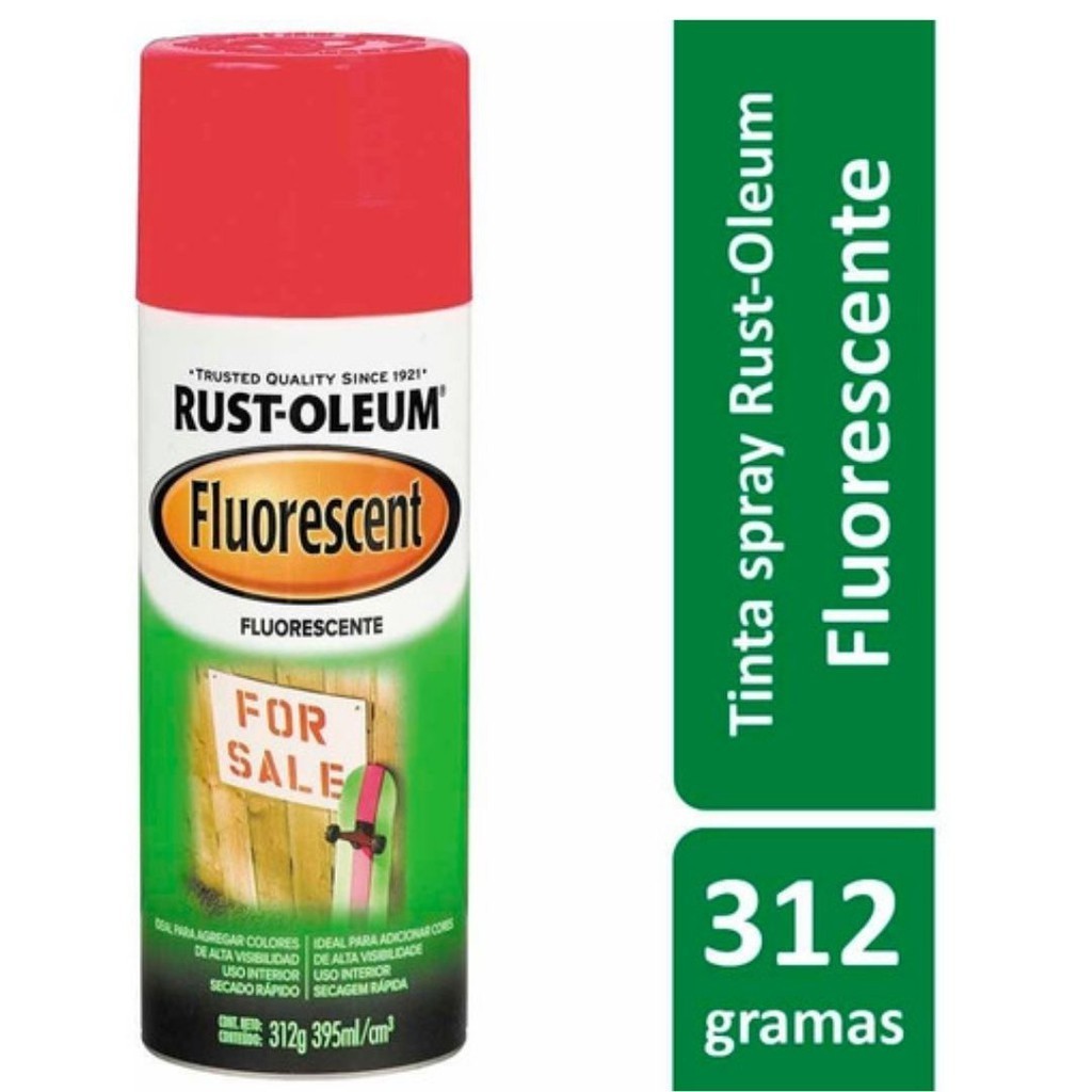 Spray Vermelho Alaranjado Fluorescente 312g Rust Oleum em Oferta na Shopee