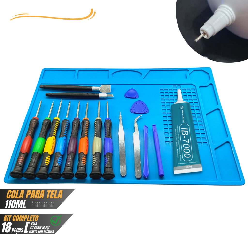 Kit Manta Antiestética Celular Manutenção +chaves +espátulas+cola 110ml
