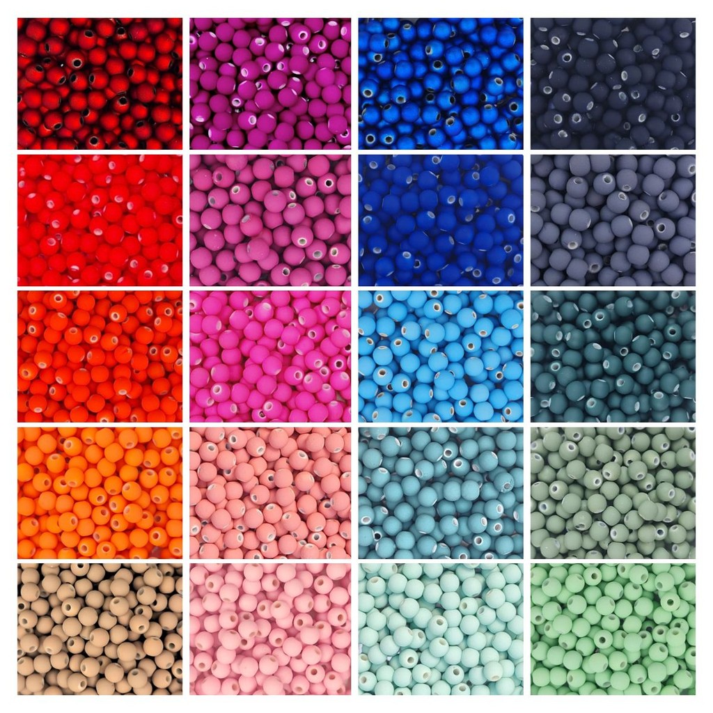 Miçanga emborrachada 6mm monte seu kit de 200 - 1500 unidades em Oferta na Shopee