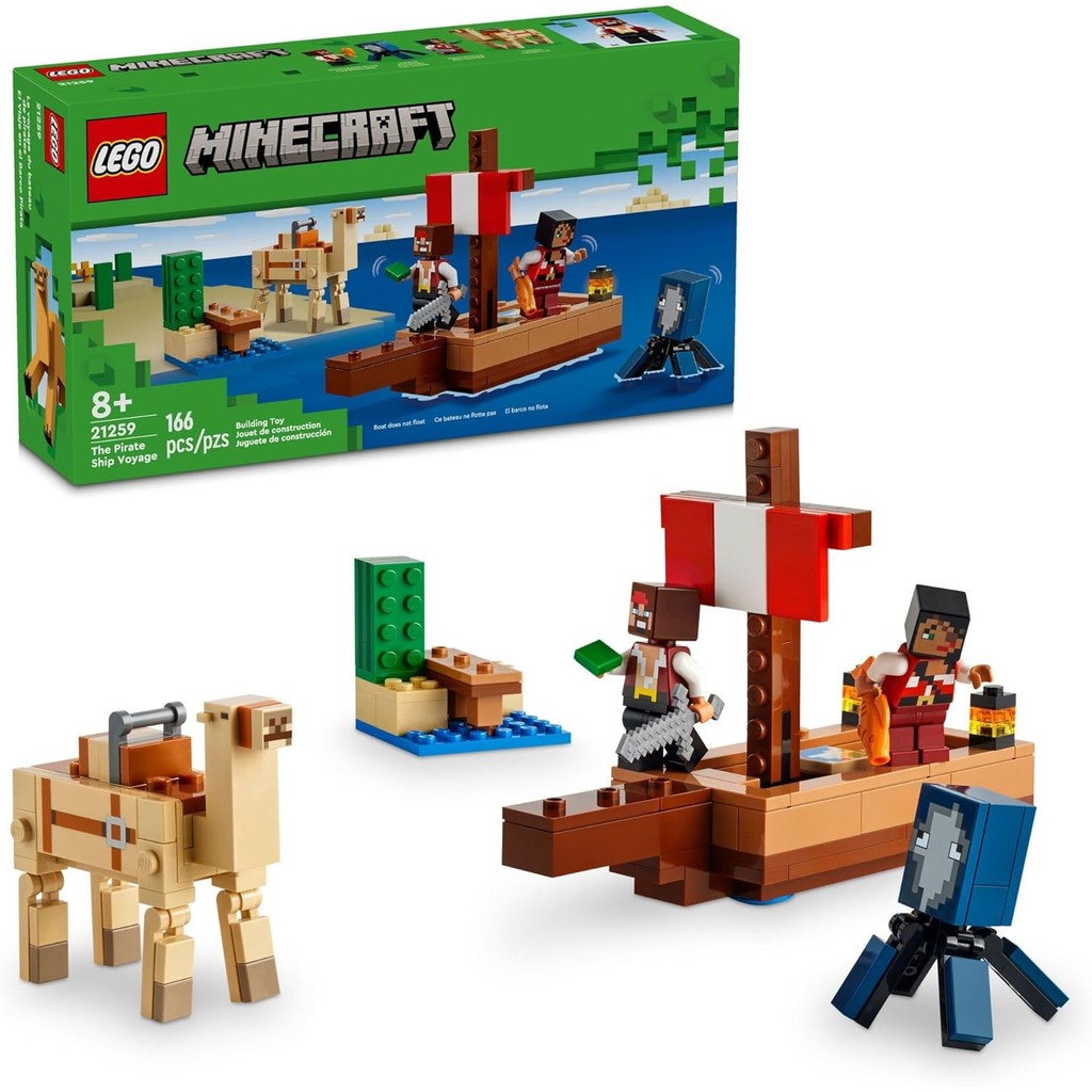 Lego Minecraft 21259 A Viagem do Barco Pirata (166 peças)