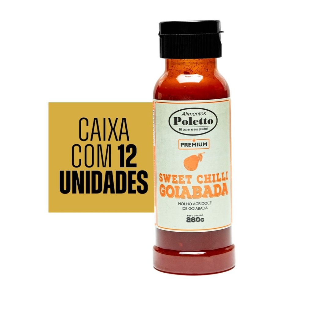 12 UNID  - Molho Sweet Chilli Goiabada Poletto Gourmet Agridoce 280g