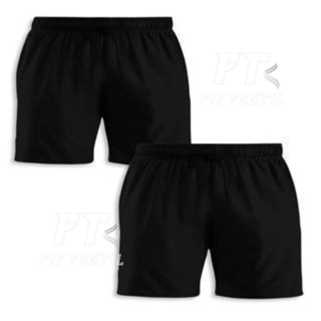 Kit 2 Calção Shorts De Futebol Preto Corrida Academia Básico Masculino