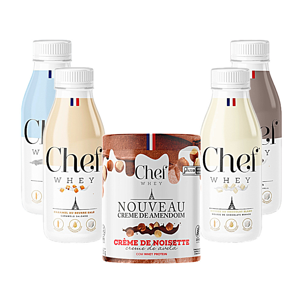 Kit Pasta de Amendoim Premium + Chef Whey Protein Gourmet Zero Lactose Dose Única - Chef Whey