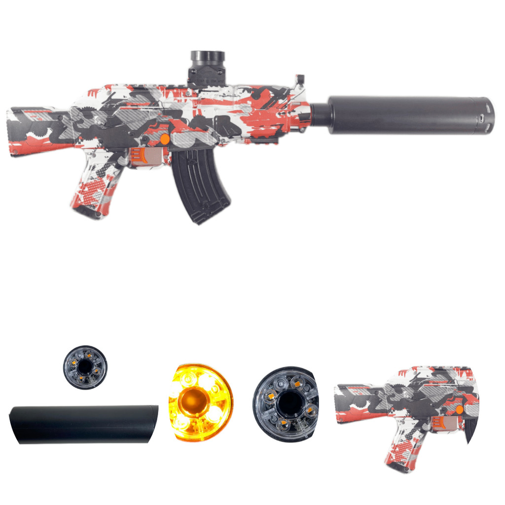 Super Rifle Mini AK47 C/ Silenciador Elétrica Automática FPS