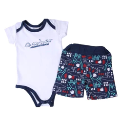 Conjunto Bebê Miniclo Body Estampa Dinossauros