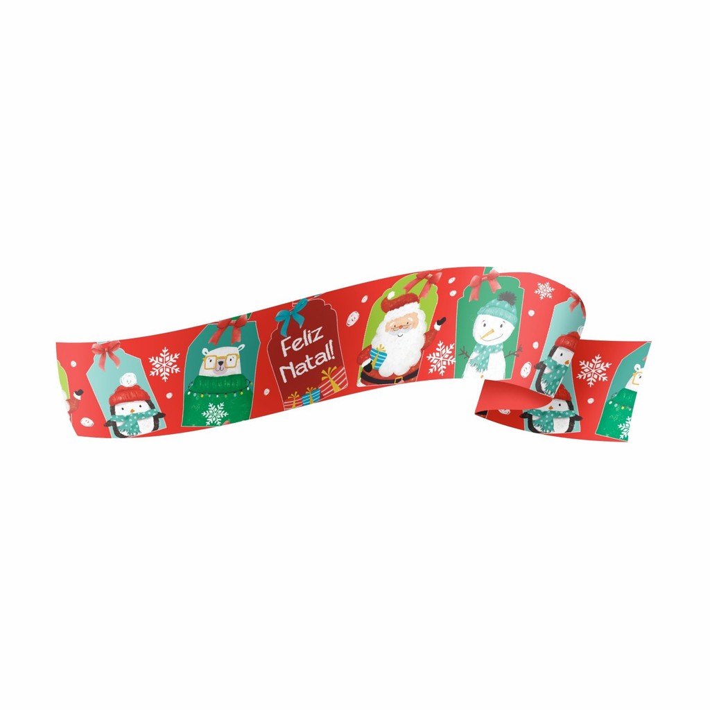 Fita Decorada de Natal Paperlook - 32mmx100m - Nosso Natal