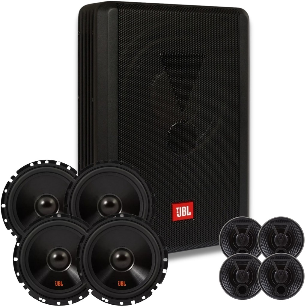 Subwoofer Jbl Amplificado Sw8ams + Par Kit Duas Vias Jbl Vfx em Oferta na Shopee