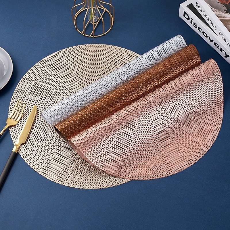 Jogo americano Kit 4 ou 8 Peças Mesa Jantar Dourado Prata Rose 38cm