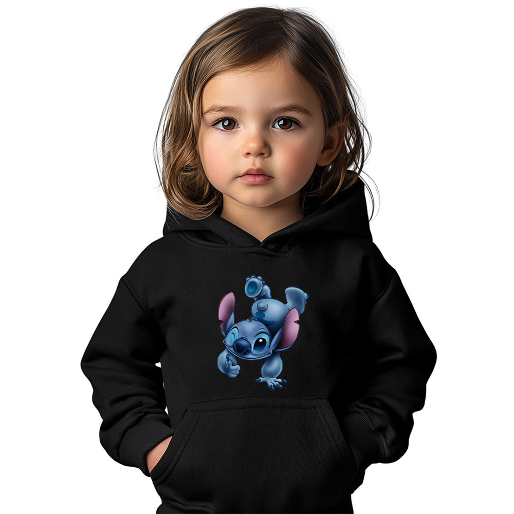 Moletom Lilo Stitch Infantil Casaco Flanelado Blusa de frio Algodao Bolso Canguru Com Capuz Envio Imediato