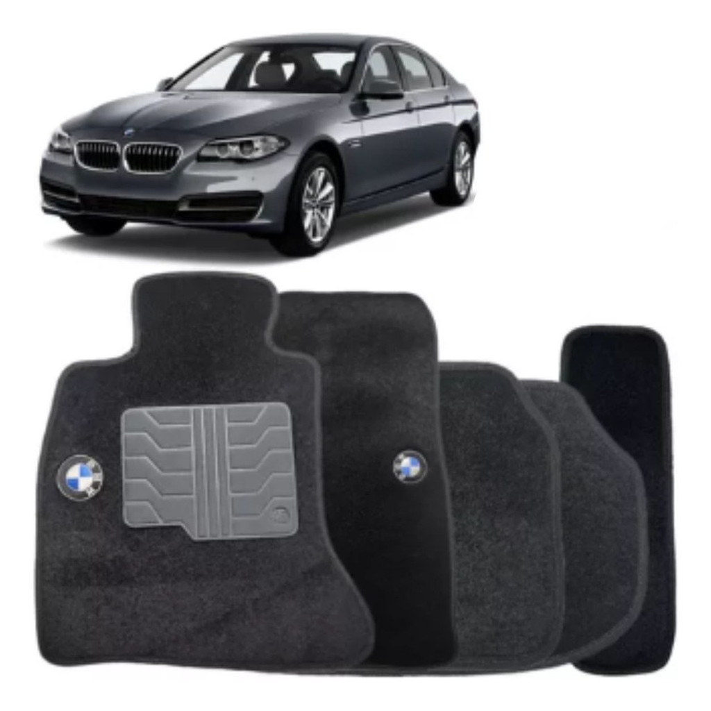 Kit de tapetes 5 peças específico BMW 528i 2010 11 12 ... 14 15 2016 Carpete Preto