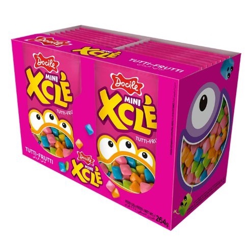 Mini Chicletes X Clé Tutti-Frutti Com 24 Unidades- Docile