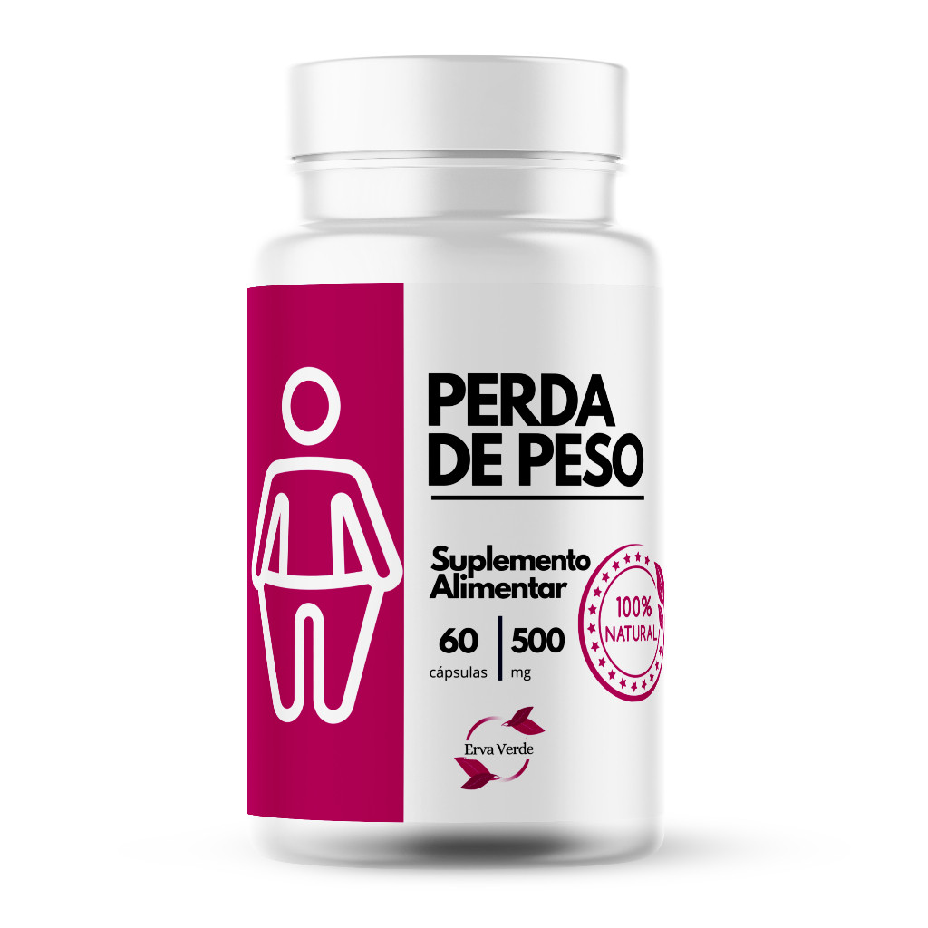PERDA DE PESO Natural - 60 cápsulas de 500mg para um Emagrecimento Saudável