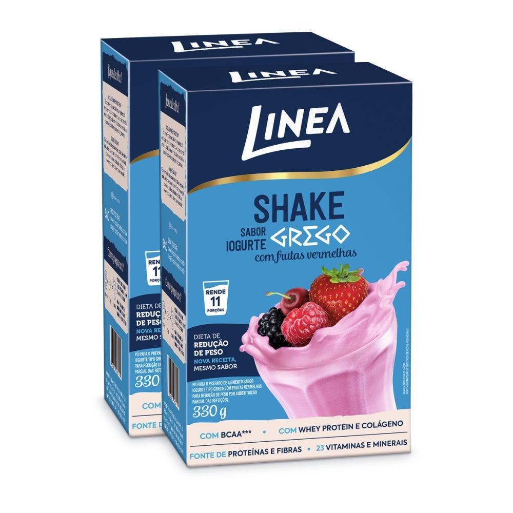 Kit 2 Shakes em pó Linea Sabor Iogurte Com Frutas Vermelhas 330g em Oferta na Shopee