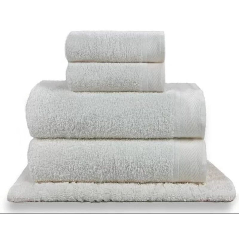 Jogo Kit 5 Toalha Grossa Branca 2 Banhão 2 Rosto 1 Piso Luxo 100% Algodão Hotel Pousada Spa Eleganz em Oferta na Shopee