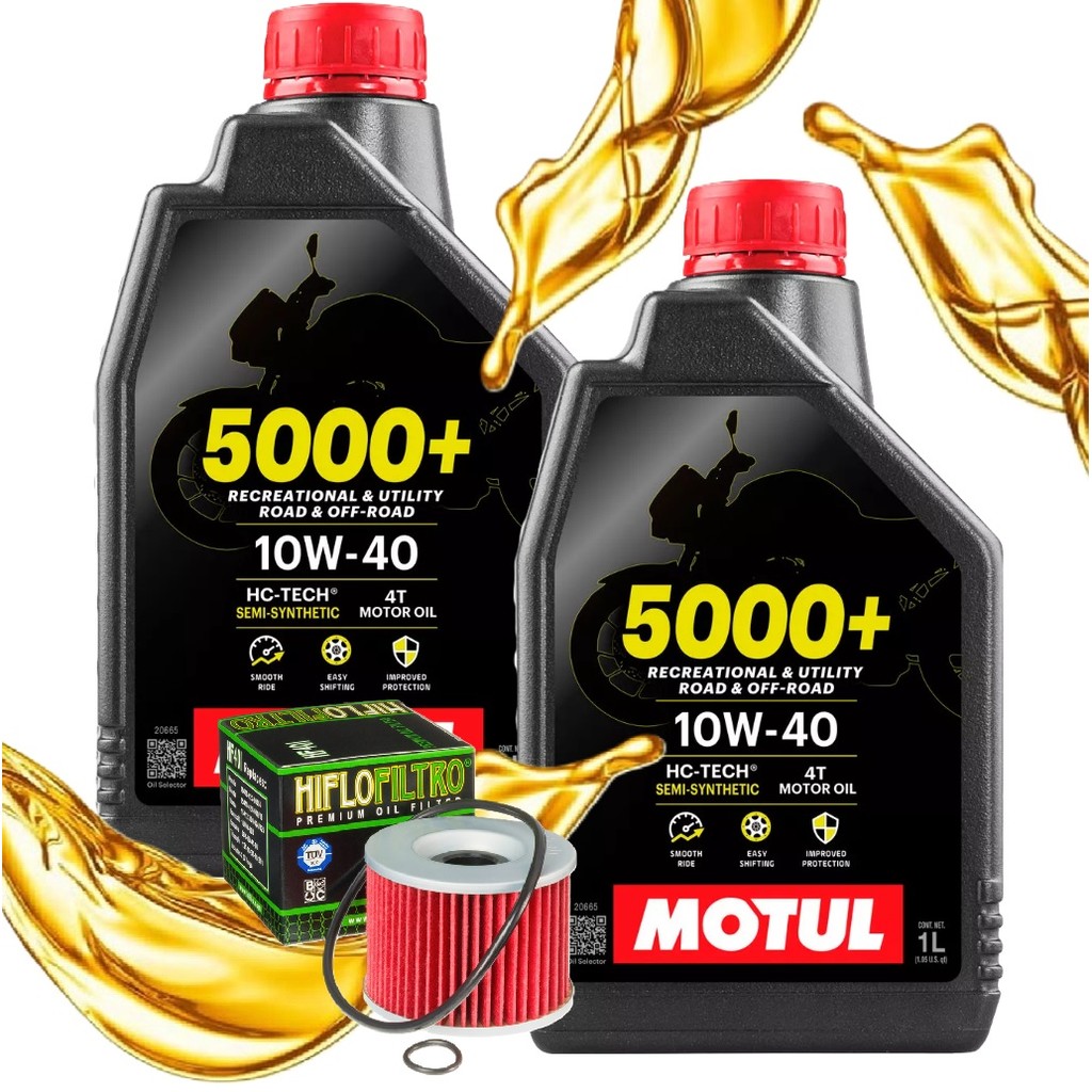 Troca de Óleo P/ Kawasaki Ninja 250r Motul 5000+ 10w40 + Filtro Hiflo Hf401