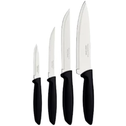 Jogo Facas Tramontina Plenus 4 Peças Inox Preto Cozinha Polipropileno Original