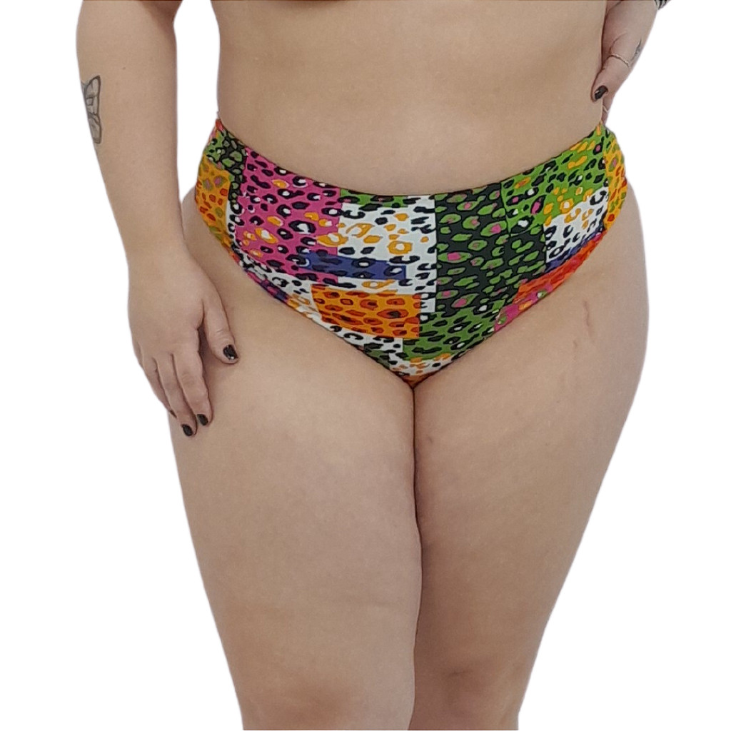 Calca de biquini cintura alta Hot pants fio dental plus size Carolgava Moda Praia E Fitness
