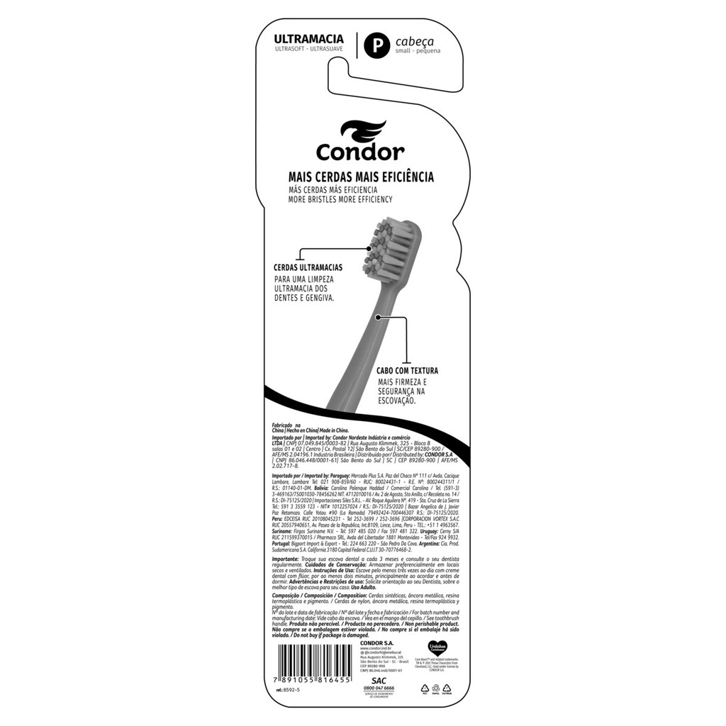 Escova Dental Ultramacia Ursinhos Carinhosos Condor Cabeça em Oferta na Shopee