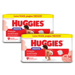 Kit 2 - Fralda Huggies Pants Proteção Acolchoada M - 80 un em Oferta na Shopee