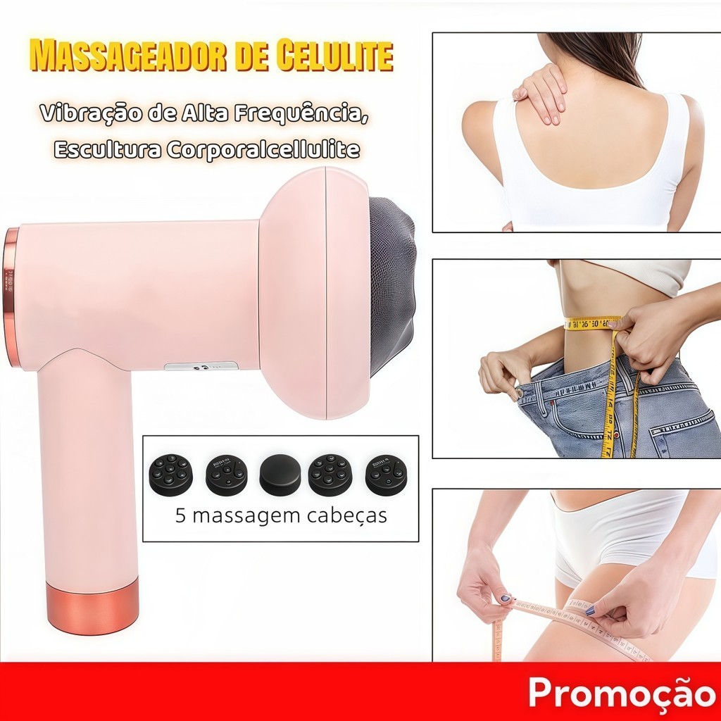Massageador Elétrico de celulite sem fio Portátil Profissional para Barriga Coxa Pescoço Mulher Presente Feminino