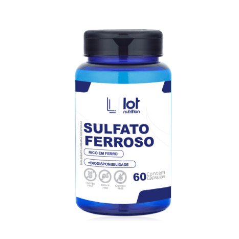 Sulfato Ferroso 30mg 60 cápsulas Combate Anemia Ferro Essencial Lot Nutrition