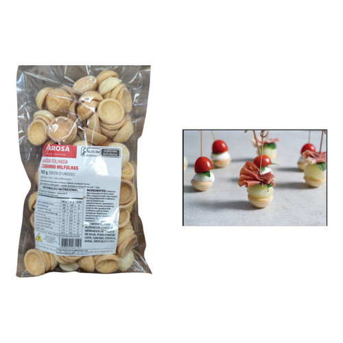 Mini Canapé Folhado Arosa Coquinho 160g C/121 Unid