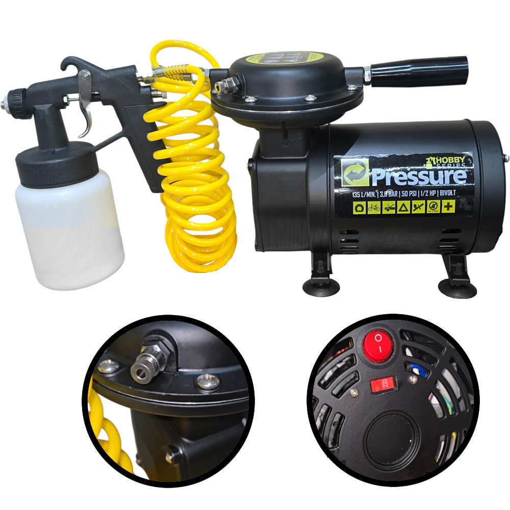 Compressor Ar Direto Tufão Com Kit Pintura Bivolt Pressure