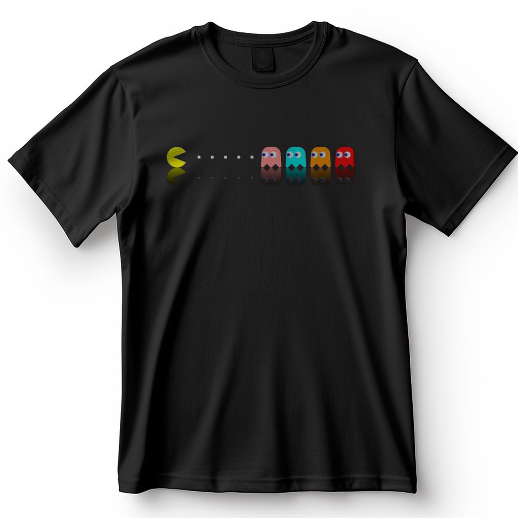 Camiseta Pac-Man E Fantasmas Perseguição Retrô Blusa Camisa 100% Algodão