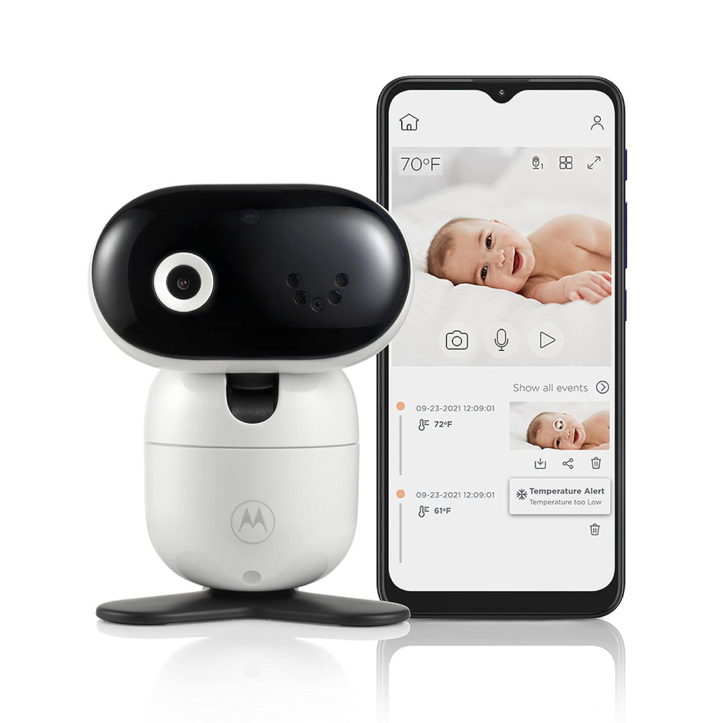 Câmera Babá Eletrônica Motorola Panorâmica HD WiFi PIP1010 em Oferta na Shopee