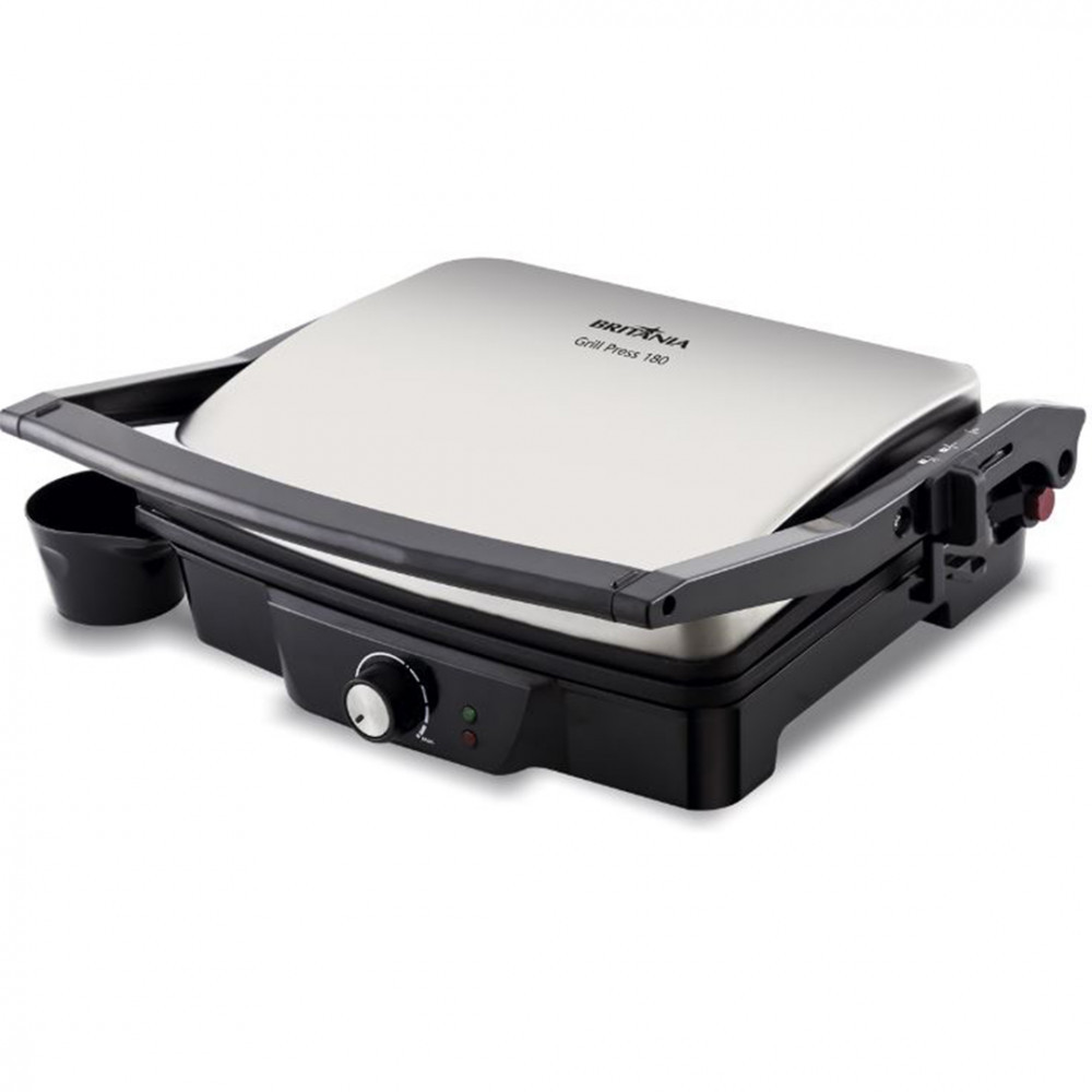 Grill Press 180 Britânia Com Chapas Antiaderentes E Abertura De 180 Graus em Oferta na Shopee