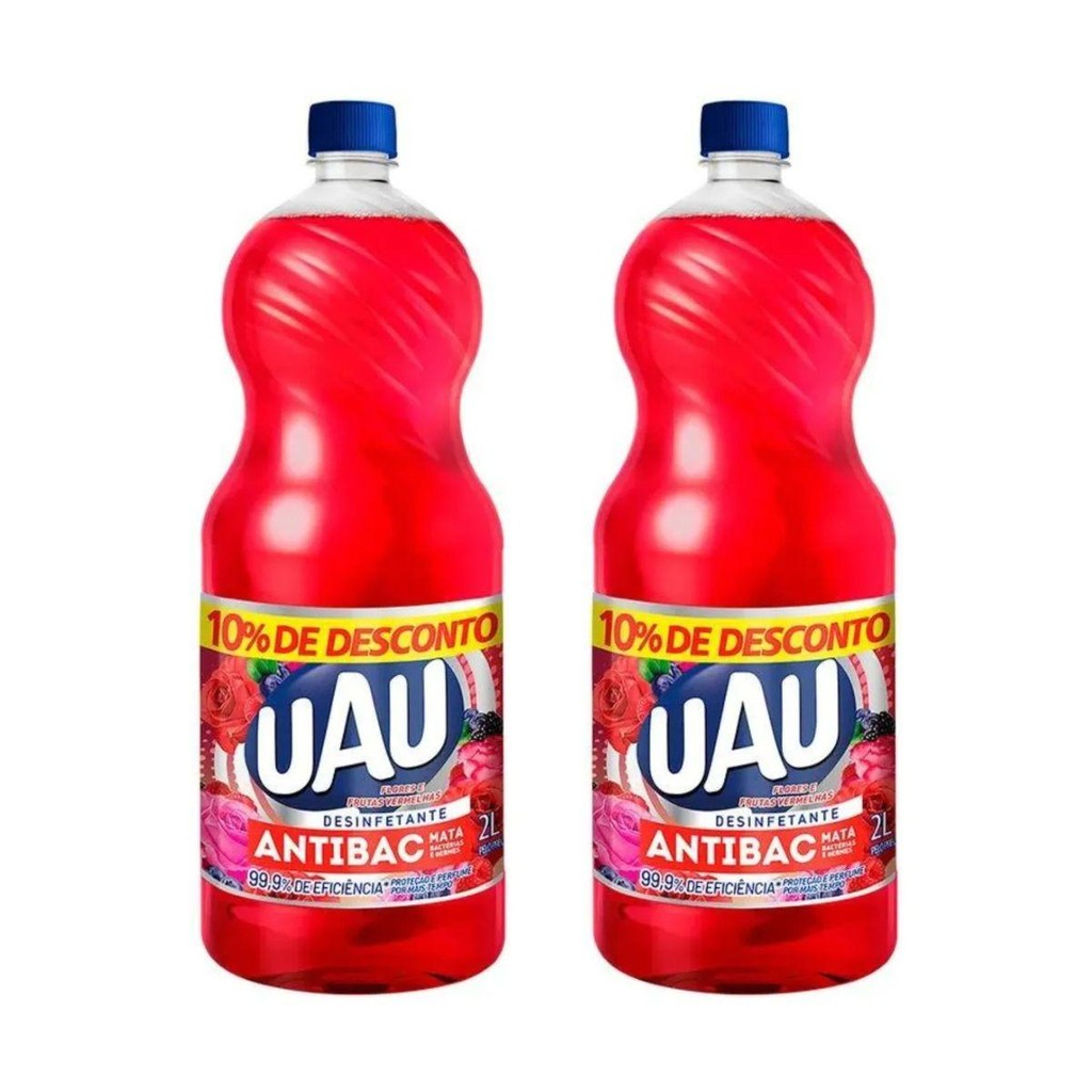 Kit 2un Desinfetante Uau Antibac Flores e Frutas 2l em Oferta na Shopee