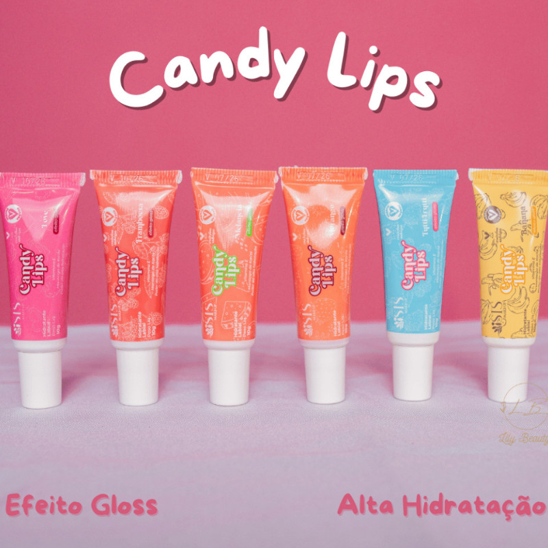KIT 3 Hidratante Labial Carmed Candy Lips ISIS Makeup Novidade