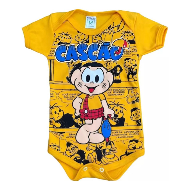 Body Bebe Temático Mesversario Turma Da Monica Bore Cascao Gibi
