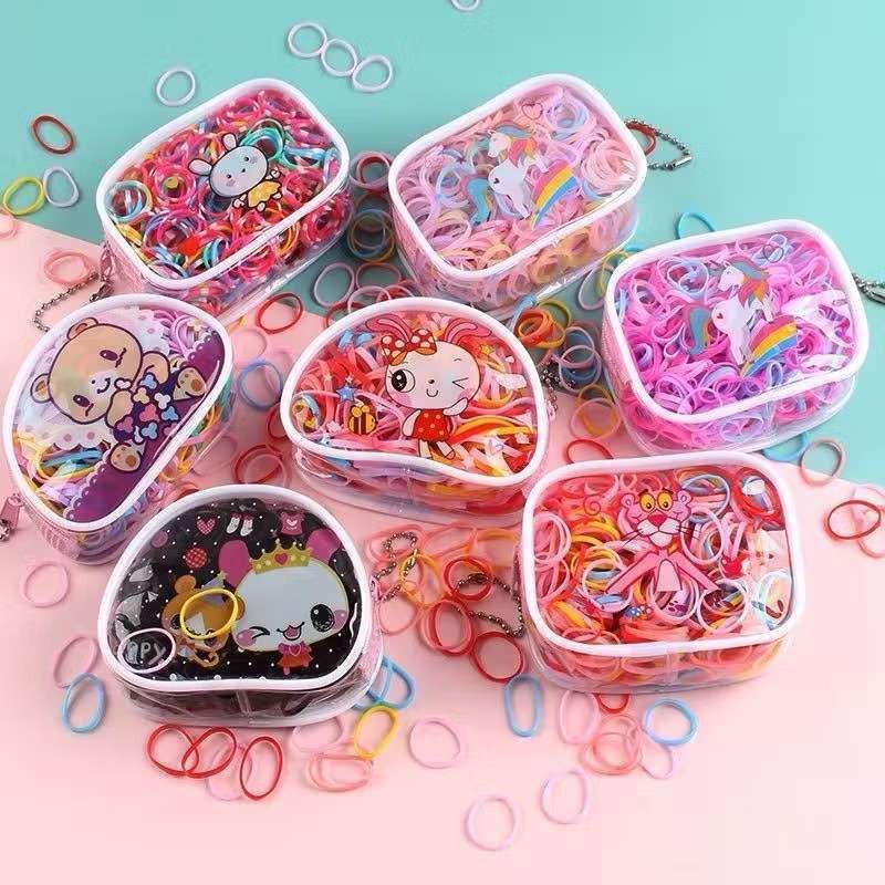 120 Unidades Pacote Colorido Elásticos Silicone Grosso De Cabelo Meninas Bonitos Scrunchie Rabo em Oferta na Shopee