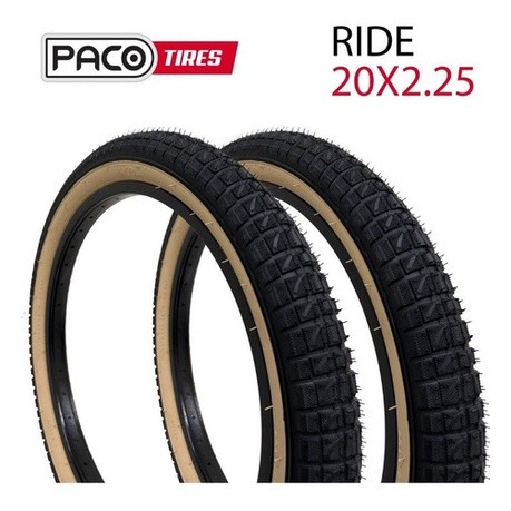 Pneu Aro 20x2.25 Paco Rider 57-406 Faixa Bege Bike Bmx Balão