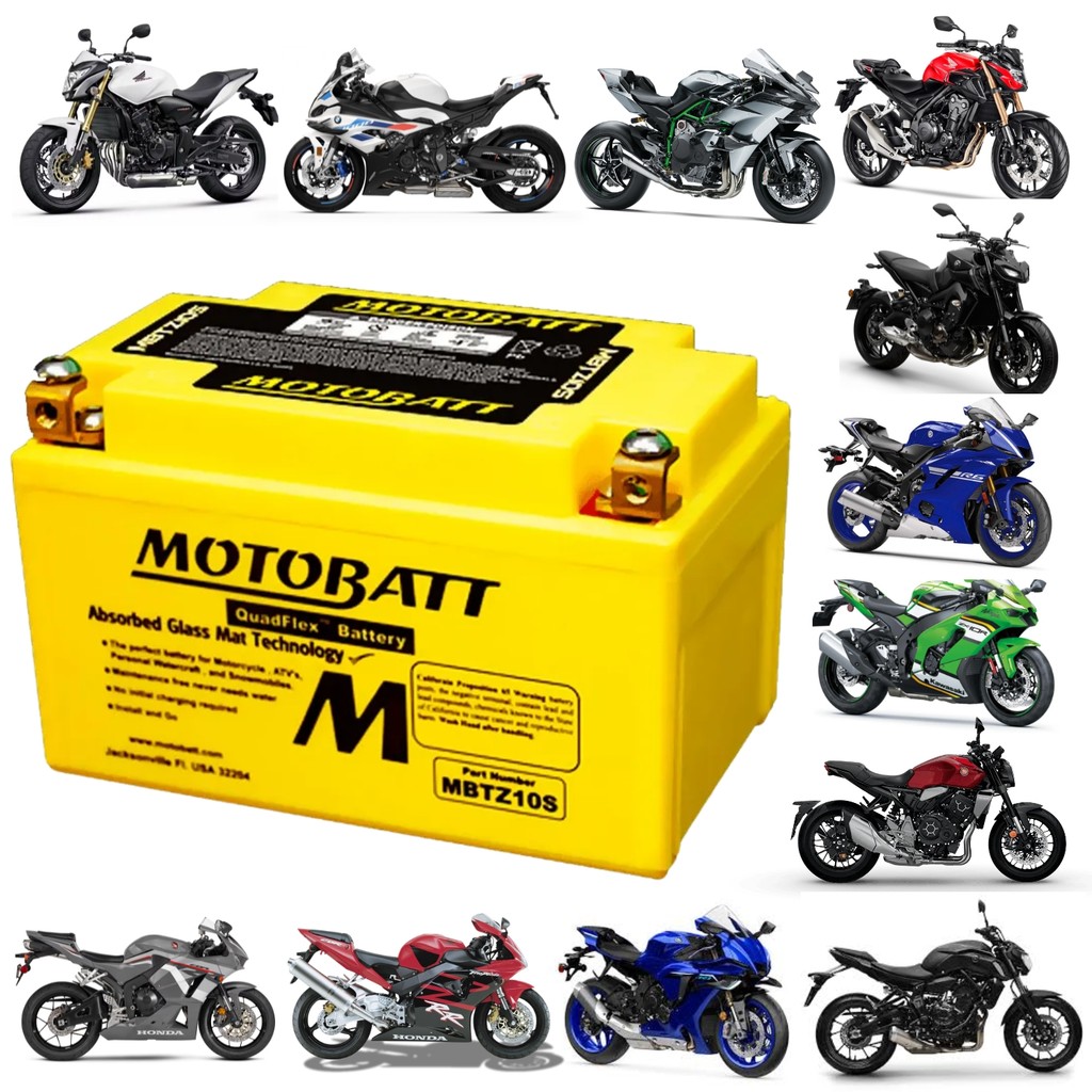 BATERIA MOTOBATT YZF R6 MT07 MT09 YZF R1 CB500F CB500X CB1000R EX250 NINJA 250R Z650 R1200GS S1000RR — imagem 2 de 2