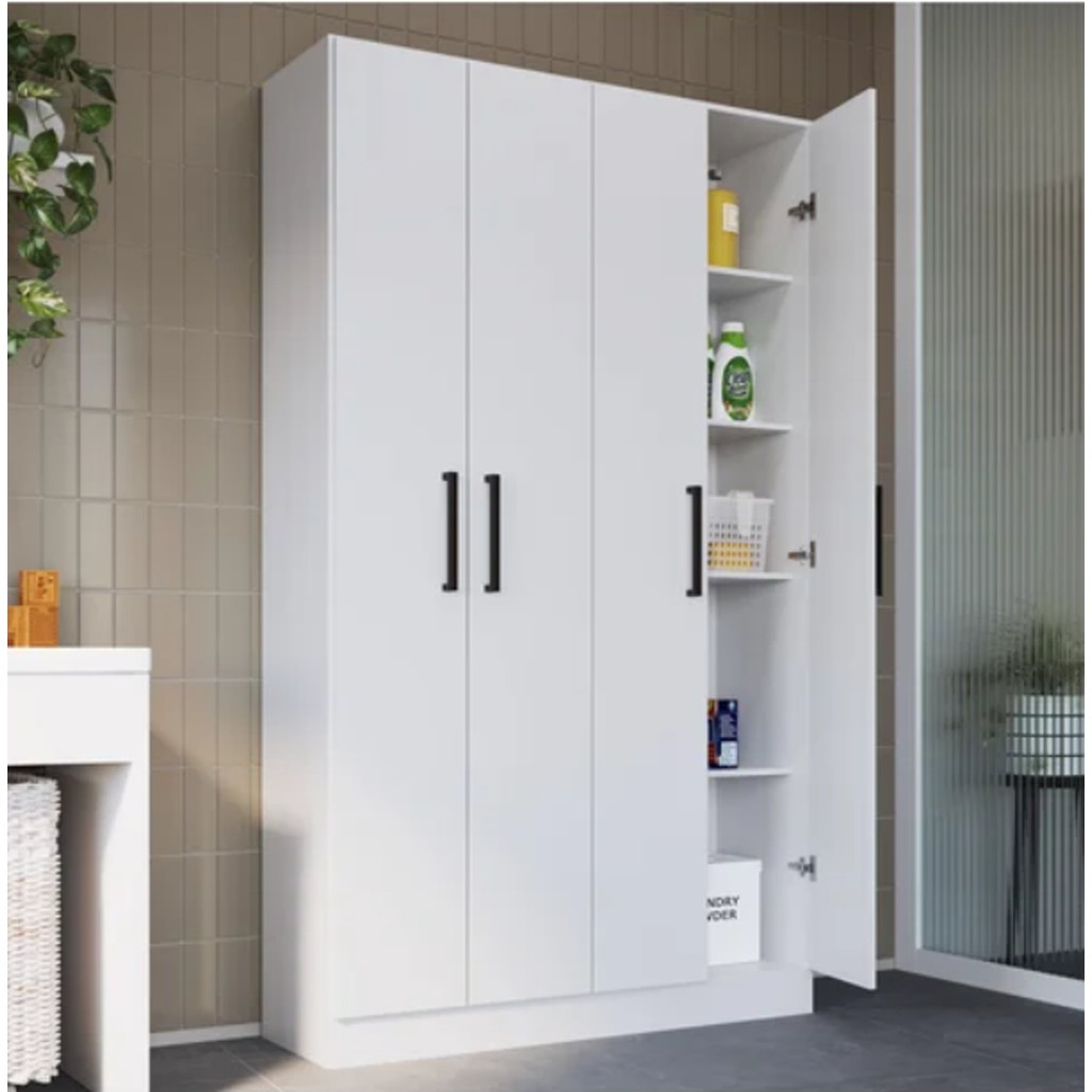 Armário Multiuso 4 Portas Rivera  Cor Branco Branco - Home & Living