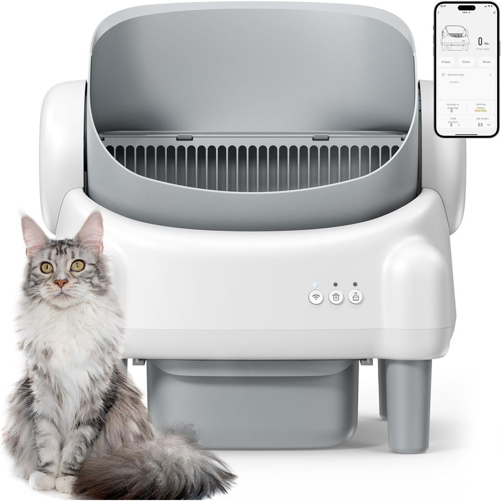 Newpet Caixa de areia autolimpante, colcha automática para gatos aberto controle por aplicativo para vários gatos
