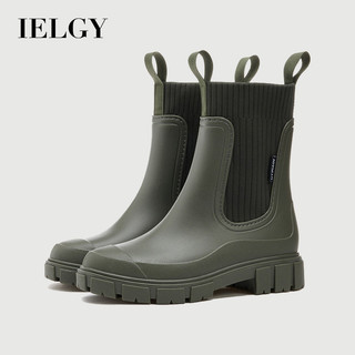 Botas De Chuva Femininas Com Faixa Elástica IELGY Entressola Resistente Ao Desgaste E Alta À Prova D'água Antiderrapante