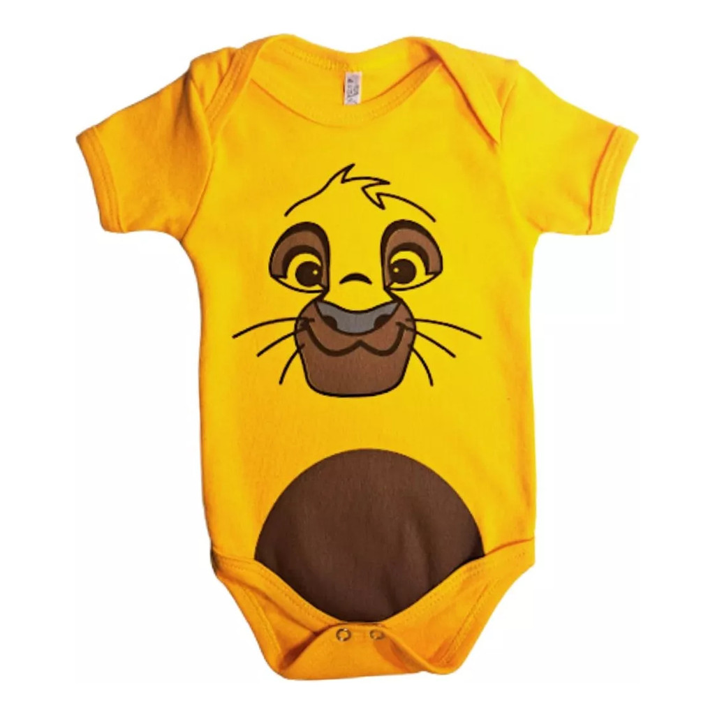 Body Bebê Temático Simba Rei Leão - 100% Algodão