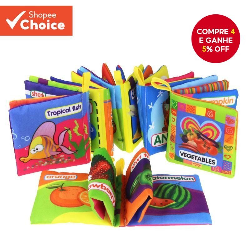 Livros de Pano Macio para Bebês Rattles Carrinho de Passeio Recém-Nascido Brinquedos Educa...