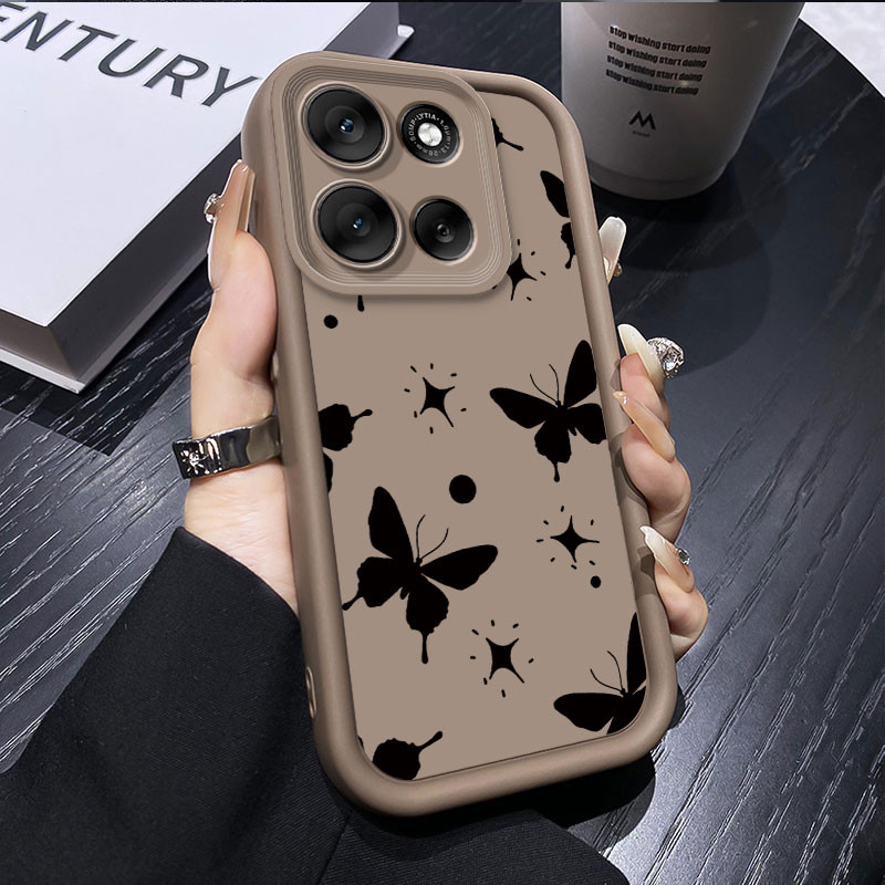 Capa Para Motorola Moto G86 G56 5G Moda Simples Borboleta De Telefone G86 Proteção De Câmera Silicone Macio À Prova De C