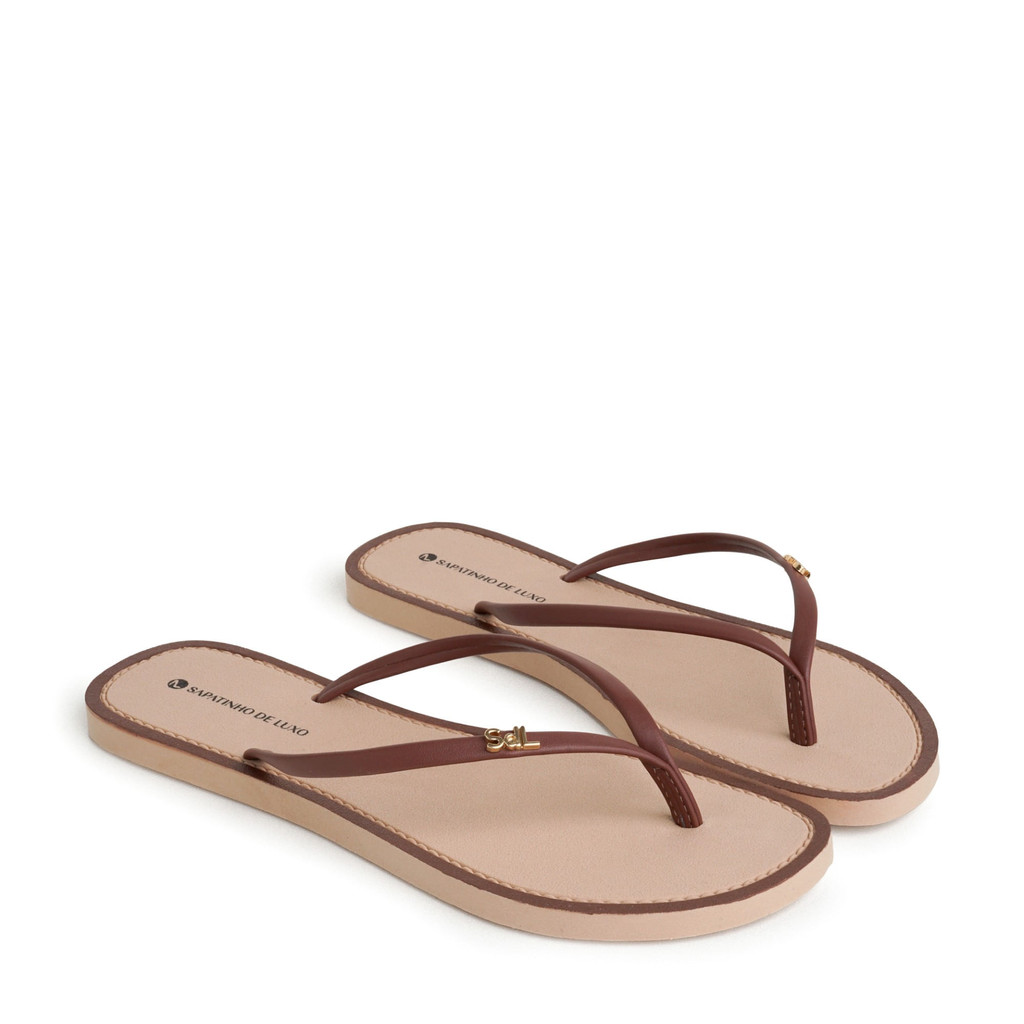 Rasteira POP Nude Amendoa com Tiras Finas Umber Bico Redondo POPSKY_2 - Women Shoes