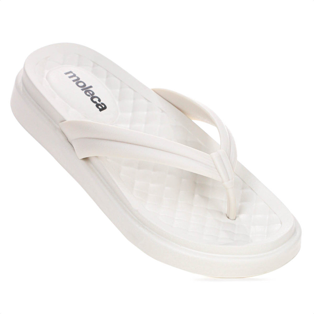 Chinelo Moleca Tira Pronta Pvc Sola Alta Off White - Feminino em Oferta na Shopee