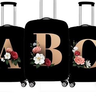Capa De Bagagem Premium Elástica Sua Inicial Para Viagem Mala Grande Protetora Floral Personalizada em Oferta na Shopee
